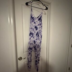 Shinestar Purple and White Tie-Dye Romper